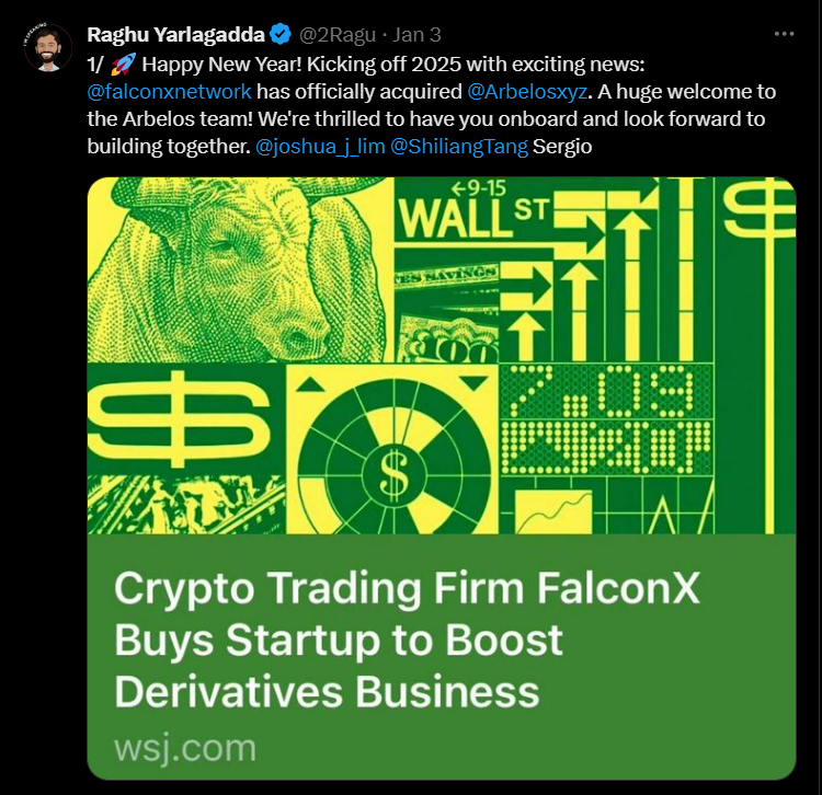 Crypto Brokerage FalconX Purchases Arbelos Markets: Details