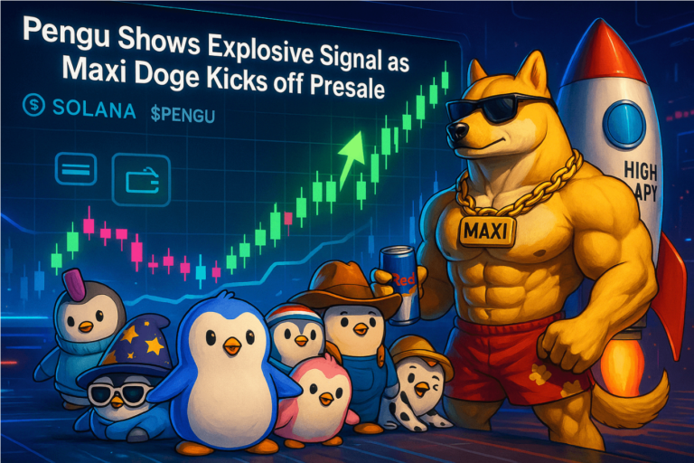 Vuelven las memecoins: Pudgy Penguins lanza señal de compra y Maxi Doge recauda 100.000 dólares en preventa