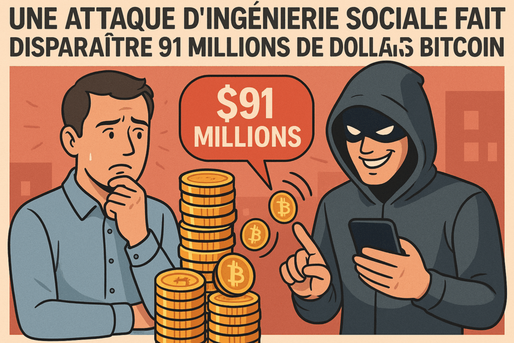 Une attaque d’ingénierie sociale fait disparaître 91 millions de dollars en Bitcoin