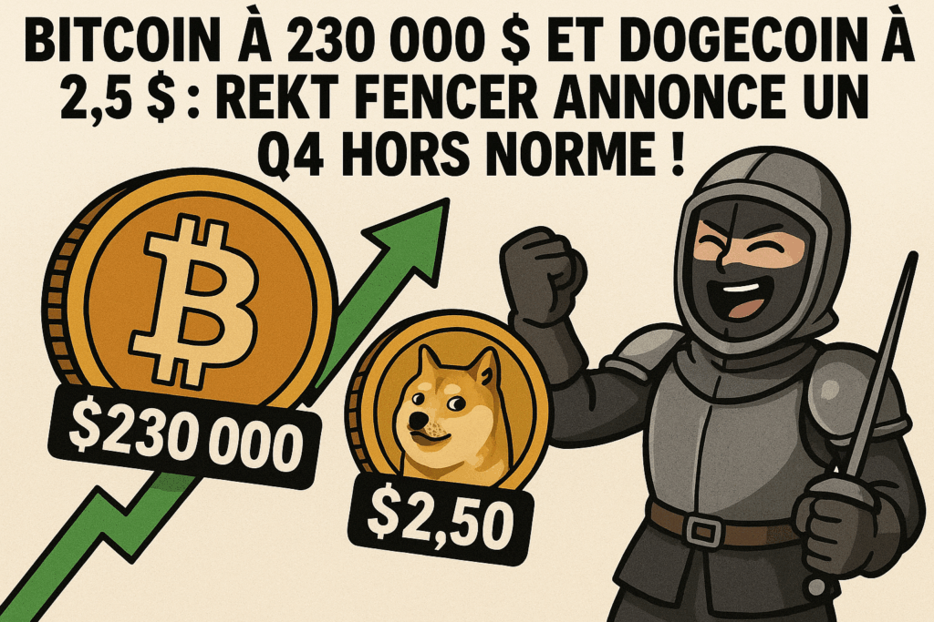 Bitcoin à 230 000 $ et Dogecoin à 2,5 $ : Rekt Fencer annonce un Q4 hors norme !