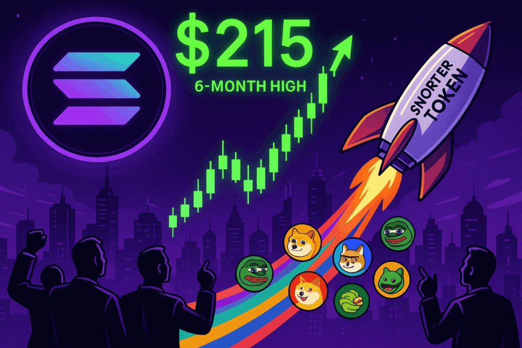 Solana Explosive Rally Past $215: 6-Month High Gives Snorter Token Rocket Fuel