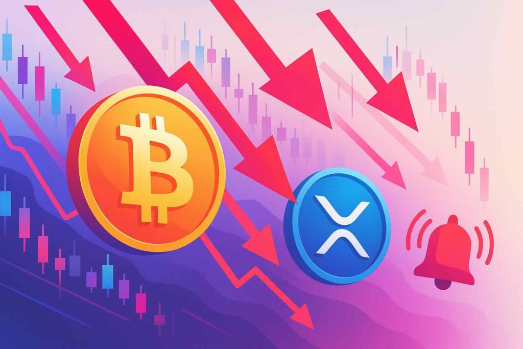 Live krach crypto : Bitcoin chute, XRP sous pression