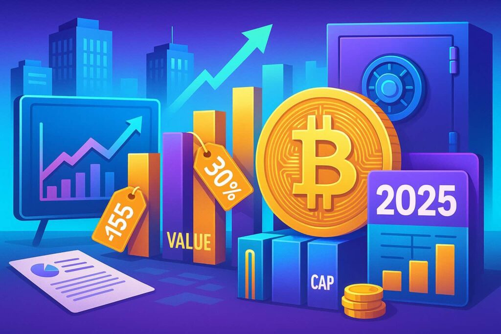 Bitcoin en trésorerie 2025 : pourquoi caps boursières sous valeur BTC – discounts analysés