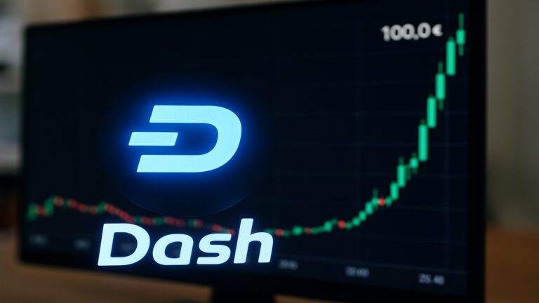 Graphique montrant le "pump" du prix de la crypto Dash (DASH) en novembre 2025.