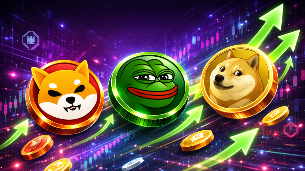 Shiba Inu, PEPE y Dogecoin lideran el rally de las monedas meme, con un alza de hasta el 65%.