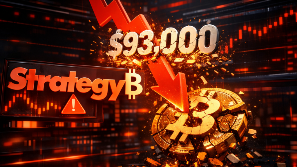 MSTR Stock Price at Risk of a Dive as Bitcoin Crashes Below $93k