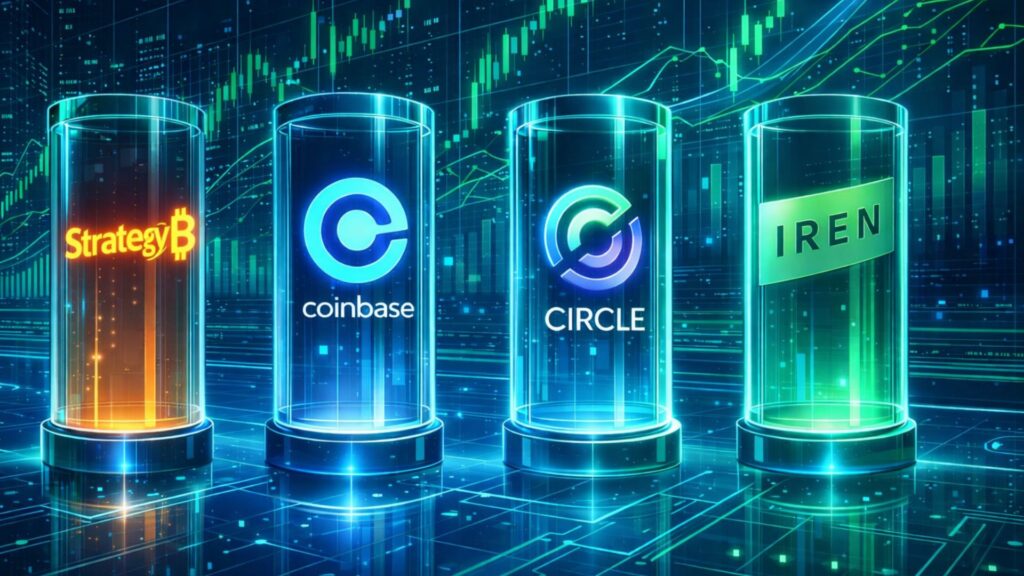 Die wichtigsten Krypto-Aktien im Jahr 2026: MSTR, Coinbase, Circle, IREN