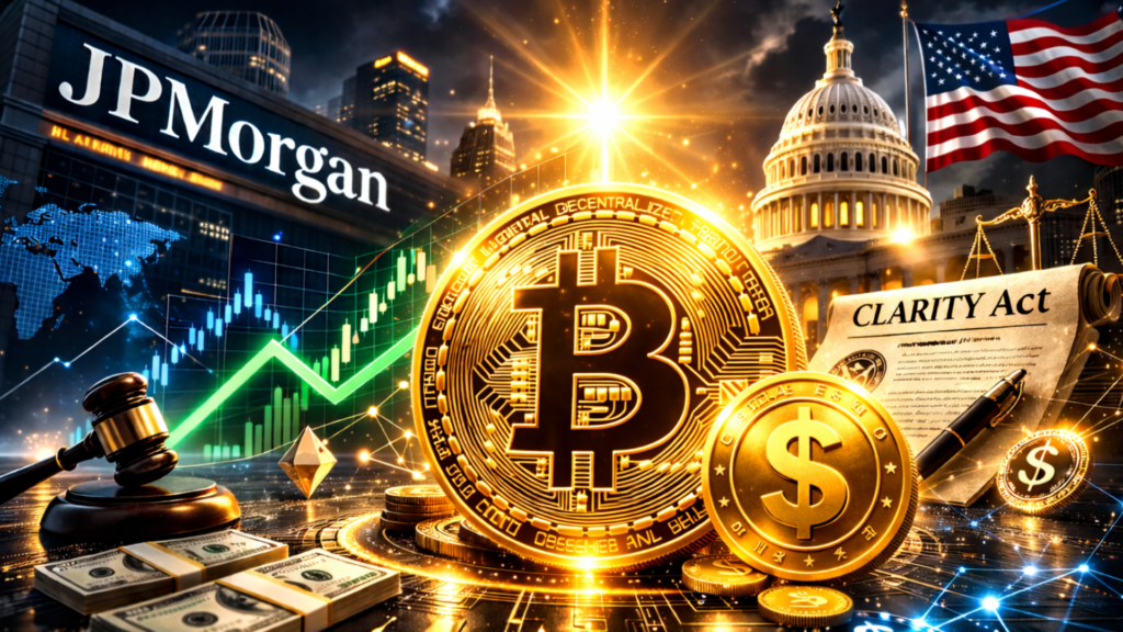 JPMorgan Sees Crypto Rebound If CLARITY Act Passes, Stablecoin Yield Key