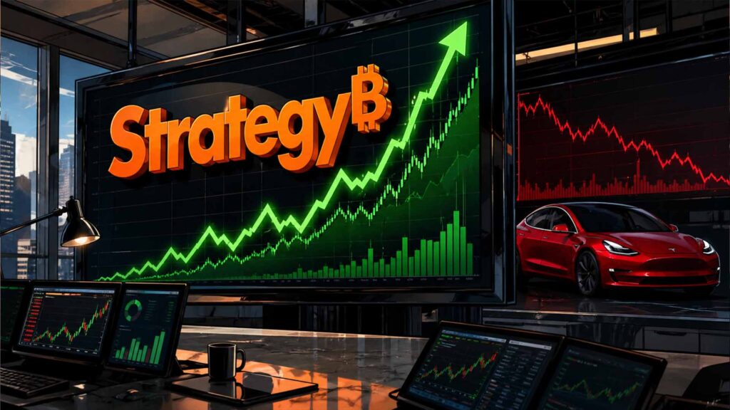 MicroStrategy-Aktienkurs steigt in einem Monat um 24%, da STRC Tesla überholt