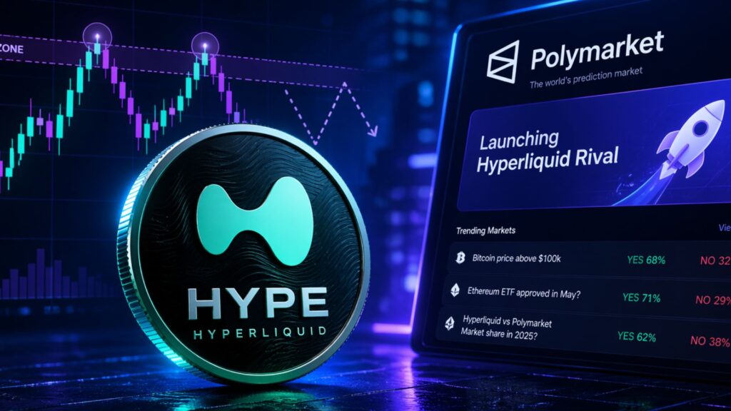 Le prix de HYPE affiche une tendance risquée alors que Polymarket s’apprête à lancer un rival hyperliquide.