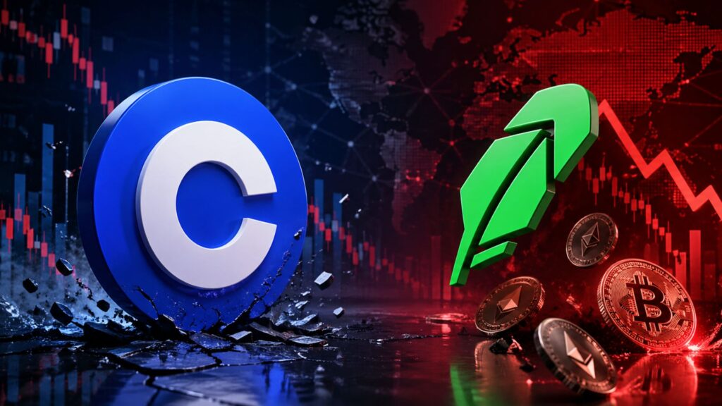 Coinbase Aktie in Gefahr, da Robinhood Krypto-Einnahmen sinken
