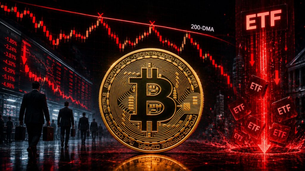 ราคา Bitcoin ไม่สามารถทะลุเส้นค่าเฉลี่ยเคลื่อนที่ 200 วันได้ สถาบันต่างๆ แห่ขายออกท่ามกลางการไหลออกอย่างมากของกองทุน ETF
