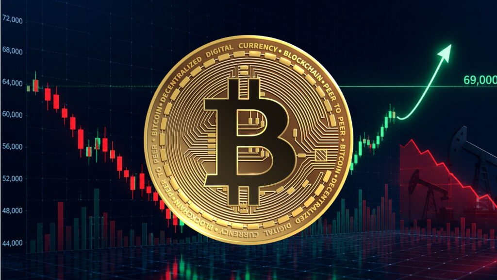 Прогноз цены на биткоин: сможет ли криптовалюта BTC подняться до отметки в 69 000 долларов после падения цен на нефть?